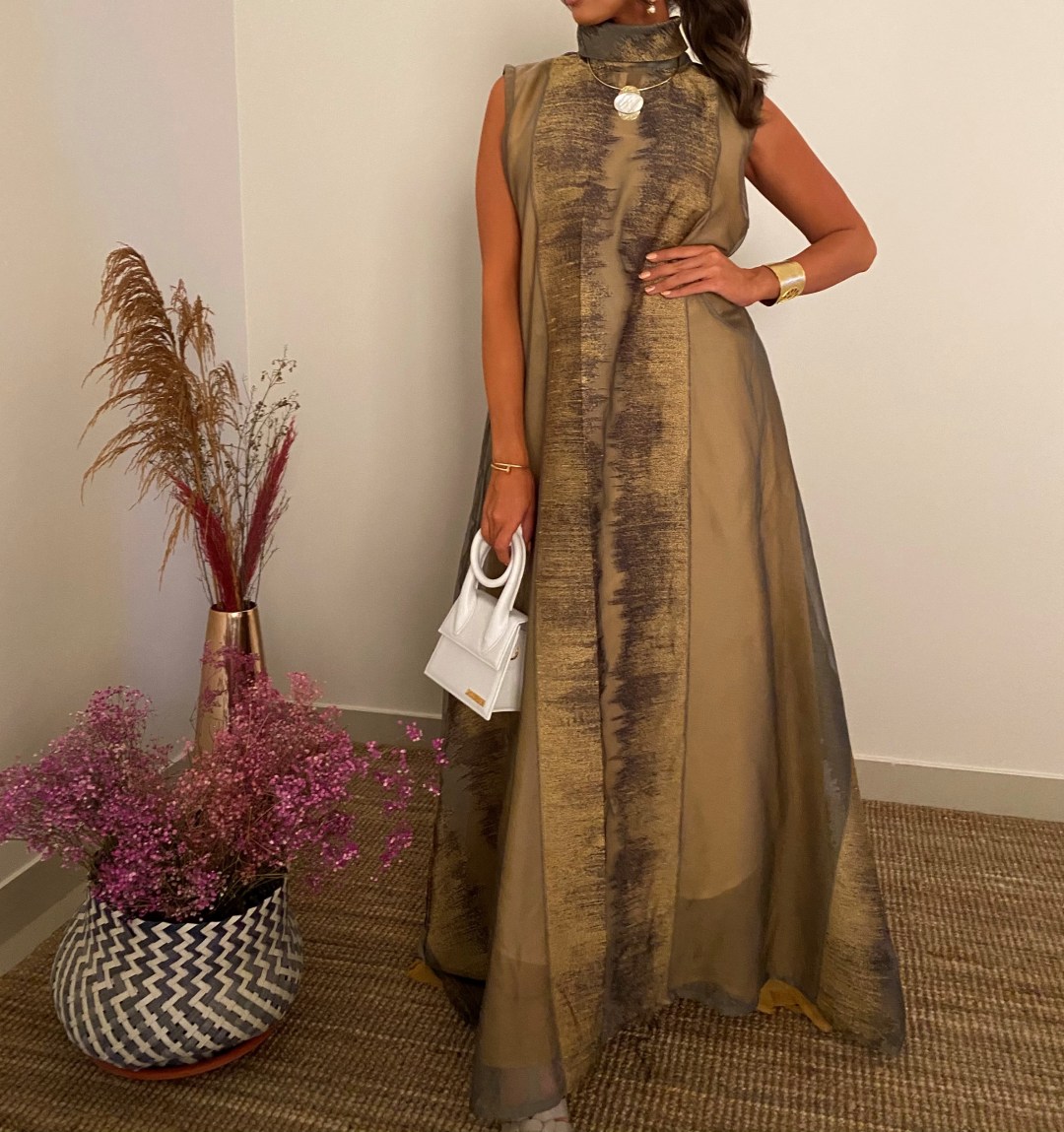 One Side Silk Kaftan