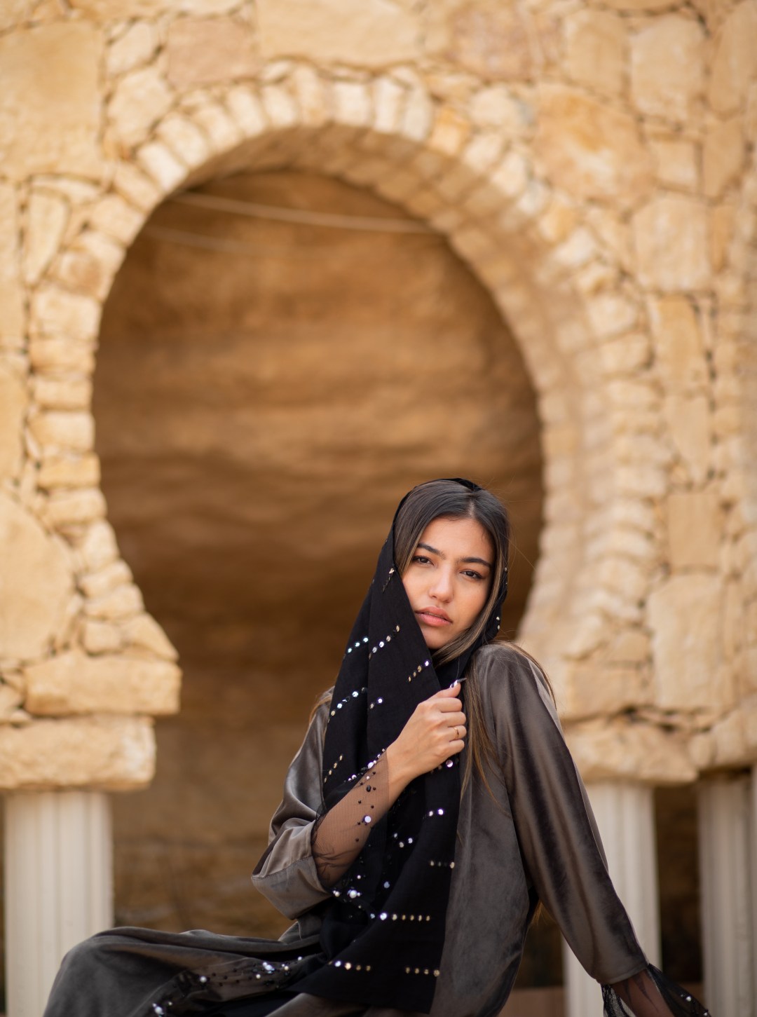 Overlap Shimmer Abaya