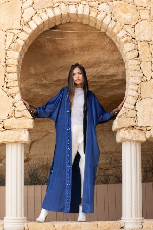 Overlap Navy Abaya