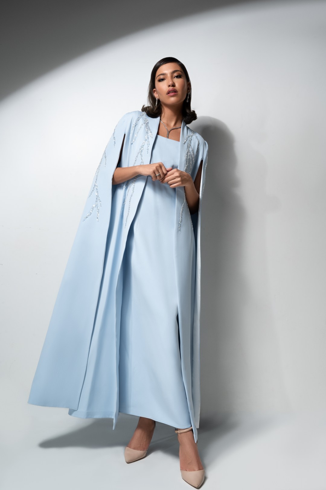 White Cristel cape dress