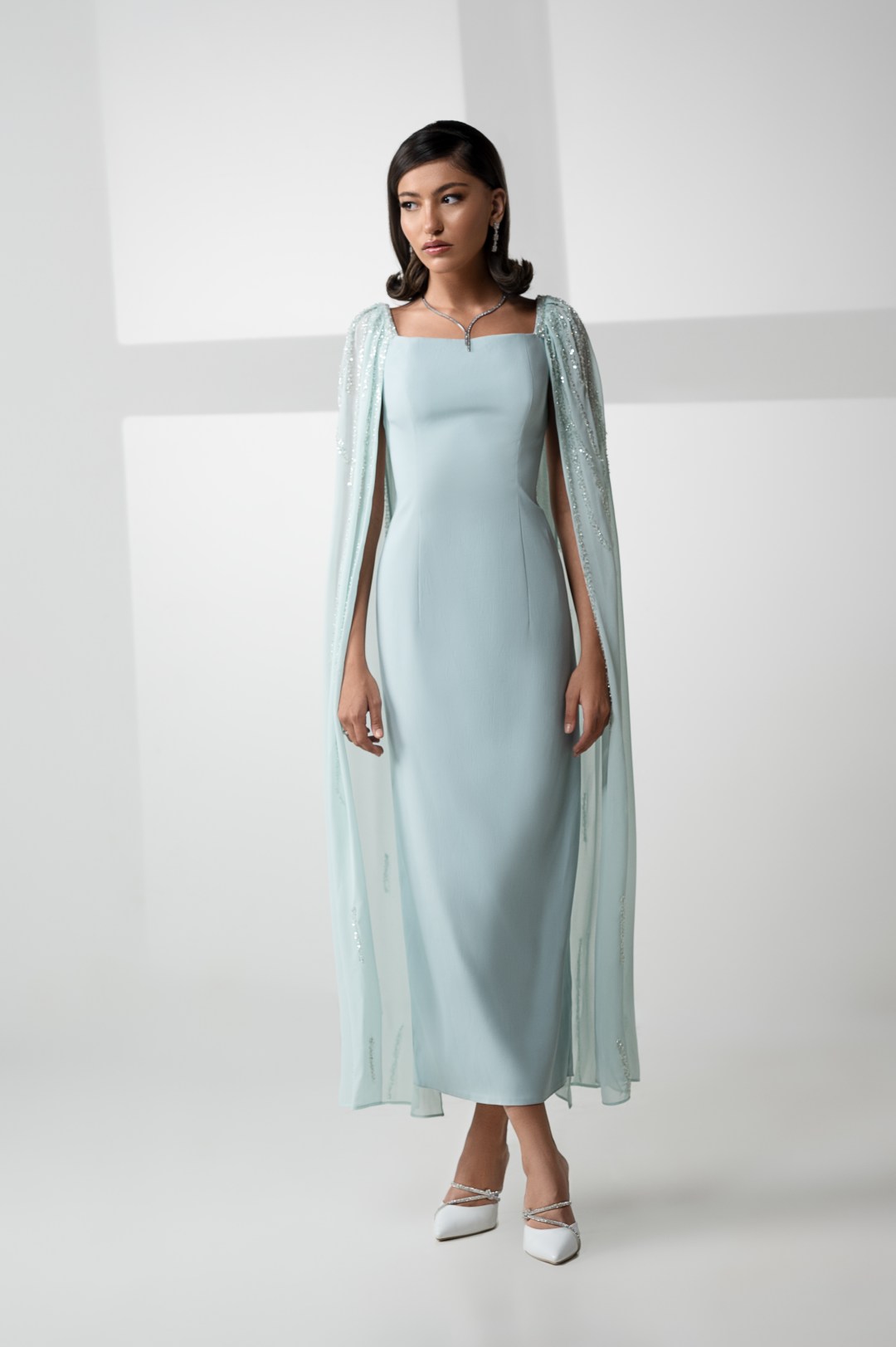 Puffy-Long Sleeves Gown