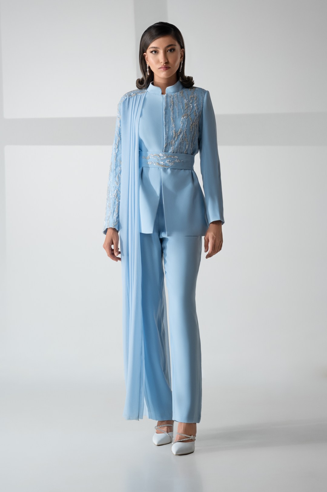 Sky Crystal-Embellished Suit